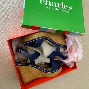 Charles David Summer Wedge Sandals size 7 1/2, but fit a 7.